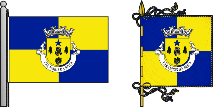 Bandeira e estandarte da freguesia de Paranhos da Beira - Paranhos da Beira civil parish, flag and banner