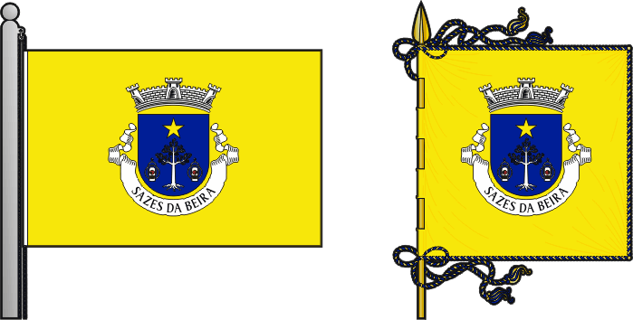 Bandeira e estandarte da freguesia de Sazes da Beira - Sazes da Beira civil parish, flag and banner Bandeira e estandarte da freguesia de Sazes da Beira - Sazes da Beira civil parish, flag and banner