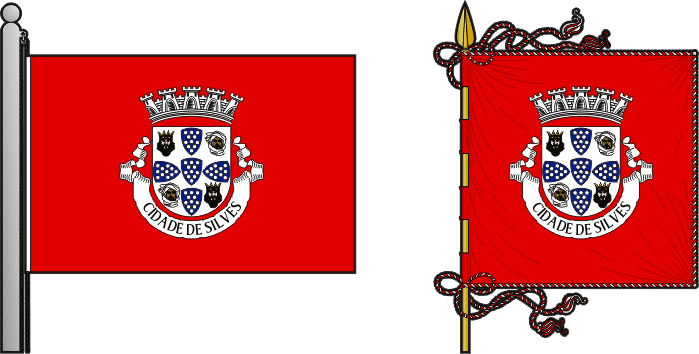 Bandeira e estandarte do município de Silves - Silves municipal flag and banner Bandeira e estandarte do município de Silves - Silves municipal flag and banner