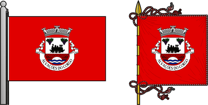 Bandeira e estandarte da freguesia de Alvações de Corgo - Alvações de Corgo civil parish, flag and banner Bandeira e estandarte da freguesia de Alvações de Corgo - Alvações de Corgo civil parish, flag and banner