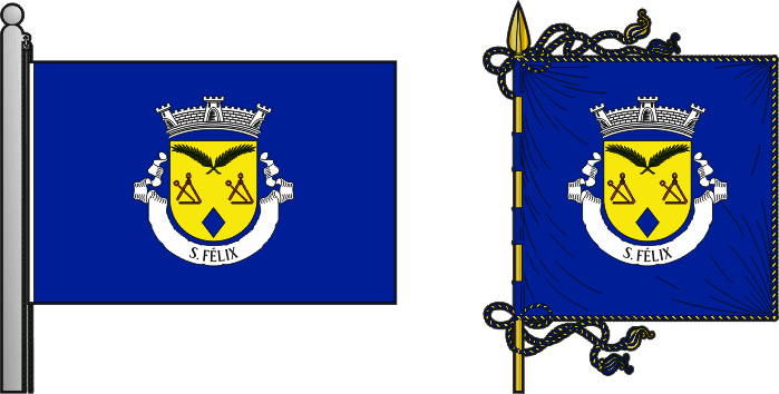 Bandeira e estandarte da freguesia de São Félix - São Félix civil parish, flag and banner