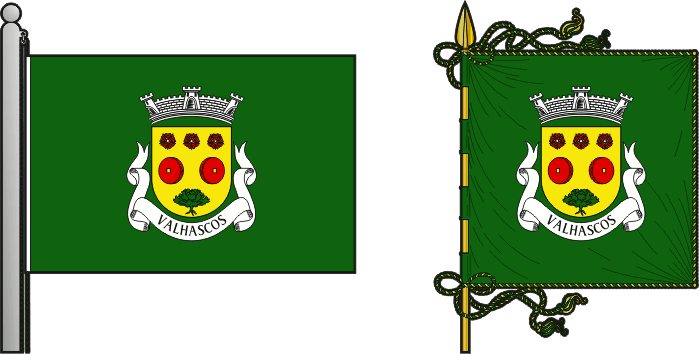 Bandeira e estandarte da freguesia de Valhascos - Valhascos civil parish, flag and banner Bandeira e estandarte da freguesia de Valhascos - Valhascos civil parish, flag and banner