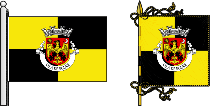 Bandeira e estandarte do Município de Soure - Soure municipal flag and banner Bandeira e estandarte do Município de Soure - Soure municipal flag and banner