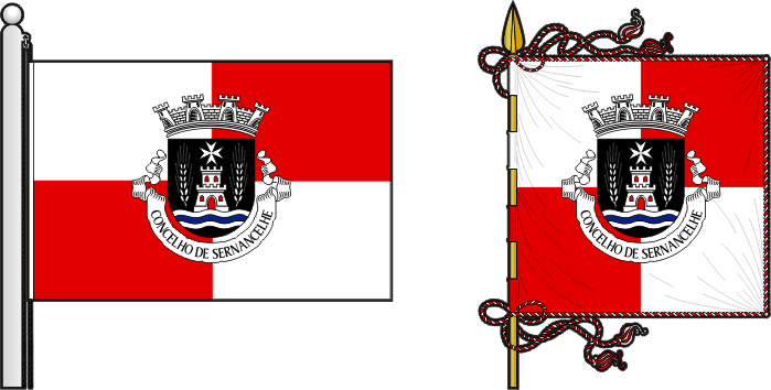 Bandeira e estandarte do Município de Sernancelhe - Sernancelhe municipal flag and banner Bandeira e estandarte do Município de Sernancelhe - Sernancelhe municipal flag and banner