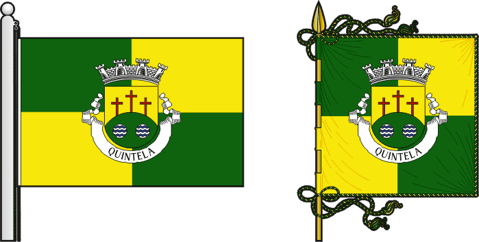 Bandeira e estandarte da freguesia de Quintela - Quintela civil parish, flag and banner Bandeira e estandarte da freguesia de Quintela - Quintela civil parish, flag and banner