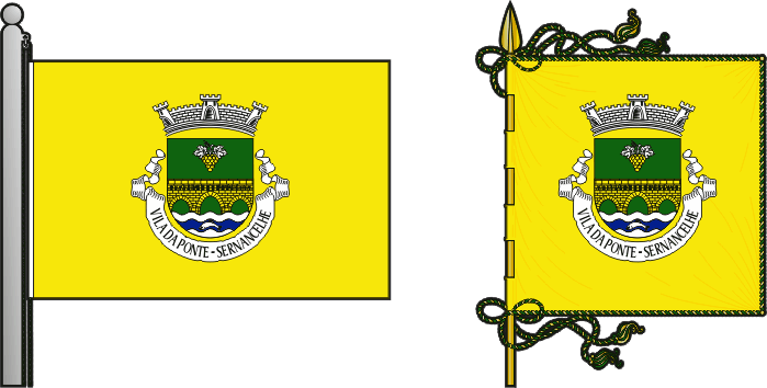 Bandeira e estandarte da freguesia de Vila da Ponte - Vila da Ponte civil parish, flag and banner Bandeira e estandarte da freguesia de Vila da Ponte - Vila da Ponte civil parish, flag and banner