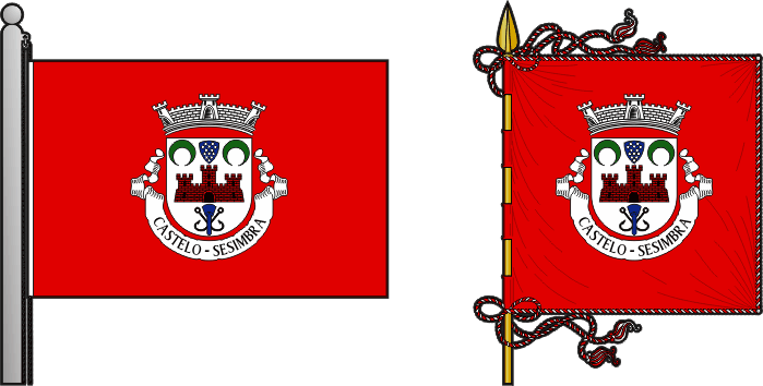 Bandeira e estandarte da freguesia de Sesimbra (Castelo) - Sesimbra (Castelo) civil parish, flag and banner Bandeira e estandarte da freguesia de Sesimbra (Castelo) - Sesimbra (Castelo) civil parish, flag and banner