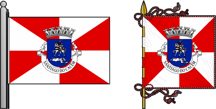 Bandeira e estandarte do Município de Santiago do Cacém - Santiago do Cacém municipal flag and banner Bandeira e estandarte do Município de Santiago do Cacém - Santiago do Cacém municipal flag and banner