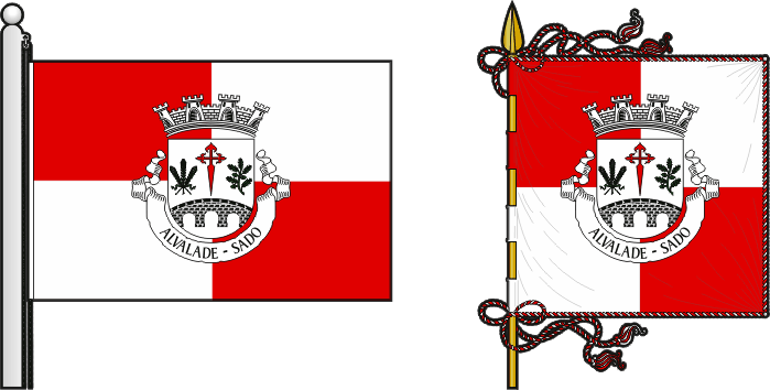 Bandeira e estandarte da freguesia de Alvalade - Alvalade civil parish, flag and banner Bandeira e estandarte da freguesia de Alvalade - Alvalade civil parish, flag and banner