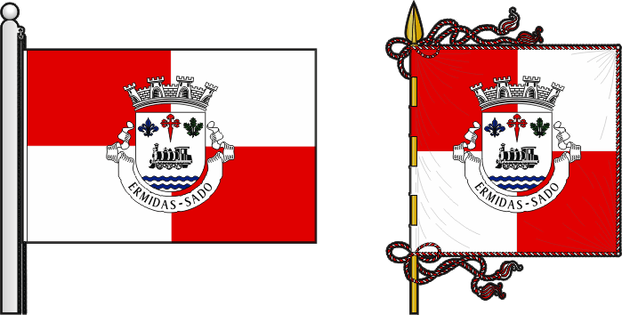 Bandeira e estandarte da freguesia de Ermidas-Sado - Ermidas-Sado civil parish, flag and banner Bandeira e estandarte da freguesia de Ermidas-Sado - Ermidas-Sado civil parish, flag and banner