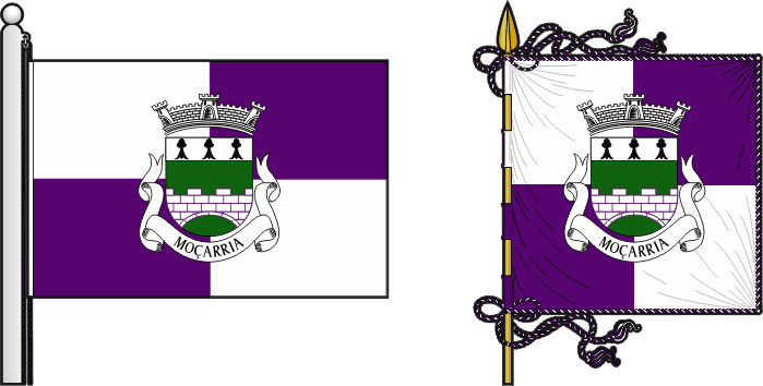 Bandeira e estandarte da freguesia de Moçarria - Moçarria civil parish, flag and banner Bandeira e estandarte da freguesia de Moçarria - Moçarria civil parish, flag and banner
