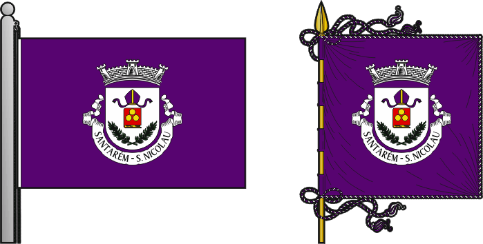 Bandeira e estandarte da antiga freguesia de Santarém (São Nicolau) - Santarém (São Nicolau) former civil parish, flag and banner Bandeira e estandarte da antiga freguesia de Santarém (São Nicolau) - Santarém (São Nicolau) former civil parish, flag and banner