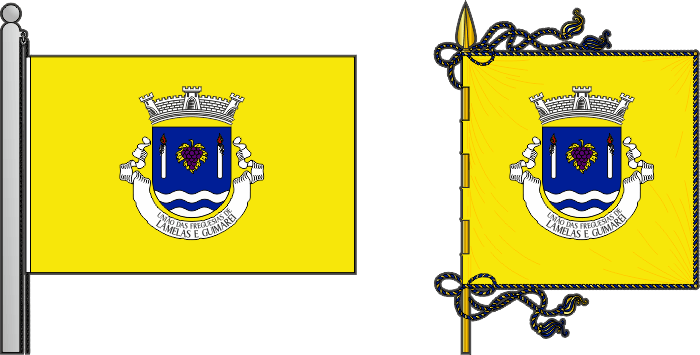 Bandeira da União das freguesias de Lamelas e Guimarei - Lamelas and Guimarei civil parishes union, flag and banner Bandeira da União das freguesias de Lamelas e Guimarei - Lamelas and Guimarei civil parishes union, flag and banner