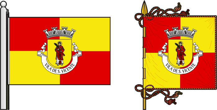 Bandeira e estandarte do município de São Vicente - São Vicente Municipality flag and banner Bandeira e estandarte do município de São Vicente - São Vicente Municipality flag and banner