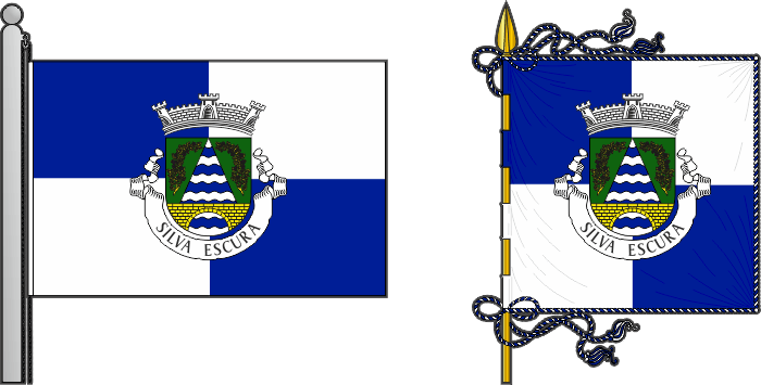 Bandeira e estandarte da antiga freguesia de Silva Escura - Silva Escura former civil parish, flag and banner Bandeira e estandarte da antiga freguesia de Silva Escura - Silva Escura former civil parish, flag and banner