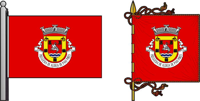 Bandeira e estandarte da antiga freguesia de Aldeia de Paio Pires - Aldeia de Paio Pires former civil parish, flag and banner