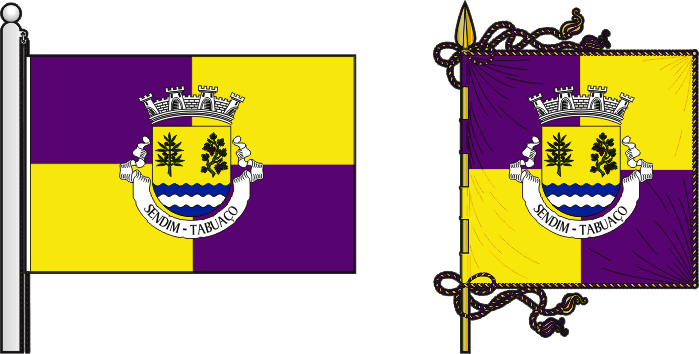 Bandeira e estandarte da freguesia de Sendim - Sendim civil parish, flag and banner Bandeira e estandarte da freguesia de Sendim - Sendim civil parish, flag and banner