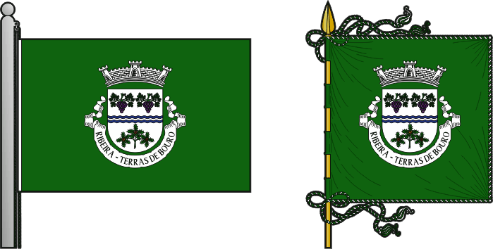 Bandeira e estandarte da freguesia de Ribeira - Ribeira civil parish, flag and banner Bandeira e estandarte da freguesia de Ribeira - Ribeira civil parish, flag and banner