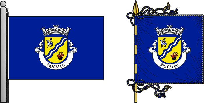 Bandeira e estandarte da freguesia de Rio Caldo - Rio Caldo civil parish, flag and banner Bandeira e estandarte da freguesia de Rio Caldo - Rio Caldo civil parish, flag and banner