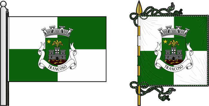 Bandeira e estandarte do Município de Trancoso - Trancoso municipal flag and banner Bandeira e estandarte do Município de Trancoso - Trancoso - Macedo de Cavaleiros municipal flag and banner