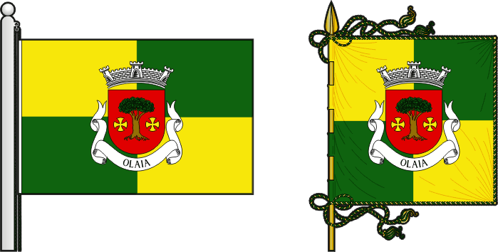 Bandeira e estandarte da antiga freguesia de Olaia - Olaia former civil parish, flag and banner