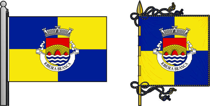 Bandeira e estandarte da antiga freguesia de Ribeira Branca - Ribeira Branca former civil parish, flag and banner Bandeira e estandarte da antiga freguesia de Ribeira Branca - Ribeira Branca former civil parish, flag and banner