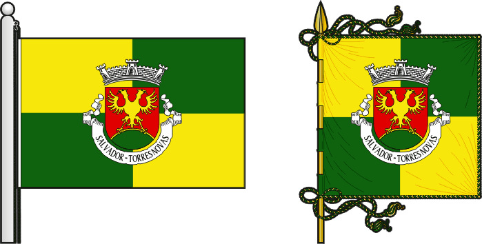 Bandeira e estandarte da antiga freguesia de Torres Novas (Salvador) - Torres Novas (Salvador) former civil parish, flag and banner Bandeira e estandarte da antiga freguesia de Torres Novas (Salvador) - Torres Novas (Salvador) former civil parish, flag and banner