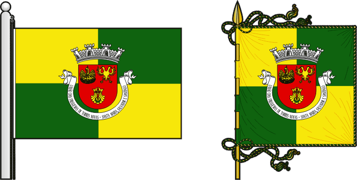 Bandeira e estandarte da União das freguesias de Torres Novas (Santa Maria, Salvador e Santiago) - Torres Novas (Santa Maria, Salvador and Santiago) civil parishes union flag and banner Bandeira e estandarte da União das freguesias de Torres Novas (Santa Maria, Salvador e Santiago) - Torres Novas (Santa Maria, Salvador and Santiago) civil parishes union flag and banner