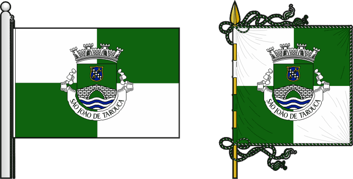 Bandeira e estandarte da freguesia de São João de Tarouca - São João de Tarouca civil parish, flag and banner Bandeira e estandarte da freguesia de São João de Tarouca - São João de Tarouca civil parish, flag and banner