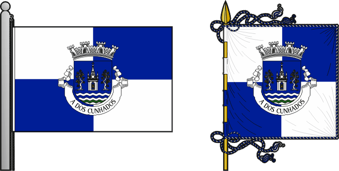 Bandeira e estandarte da antiga freguesia de A dos Cunhados - A dos Cunhados former civil parish, flag and banner Bandeira e estandarte da antiga freguesia de A dos Cunhados - A dos Cunhados former civil parish, flag and banner