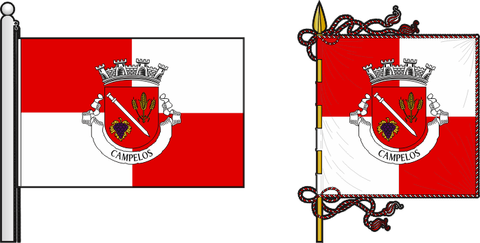 Bandeira e estandarte da antiga freguesia de Campelos - Campelos former civil parish, flag and banner Bandeira e estandarte da antiga freguesia de Campelos - Campelos former civil parish, flag and banner