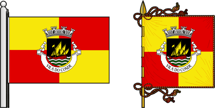 Bandeira e estandarte do Município de Vila do Conde - Vila do Conde municipal flag and banner Bandeira e estandarte do Município de Vila do Conde - Vila do Conde municipal flag and banner