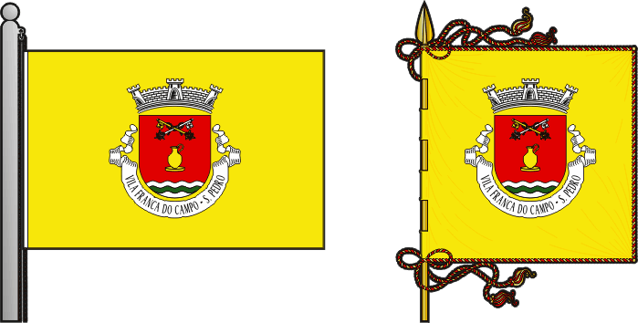 Bandeira e estandarte da freguesia de Vila Franca do Campo (São Pedro) - Vila Franca do Campo (São Pedro) civil parish, flag and banner Bandeira e estandarte da freguesia de Vila Franca do Campo (São Pedro) - Vila Franca do Campo (São Pedro) civil parish, flag and banner