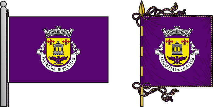 Bandeira e estandarte da antiga freguesia de Vila Flor - Vila Flor former civil parish, flag and banner