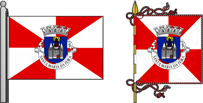 Bandeira e estandarte do Município de Santa Maria da Feira - Santa Maria da Feira municipal flag and banner Bandeira e estandarte do Município de Santa Maria da Feira - Santa Maria da Feira municipal flag and banner