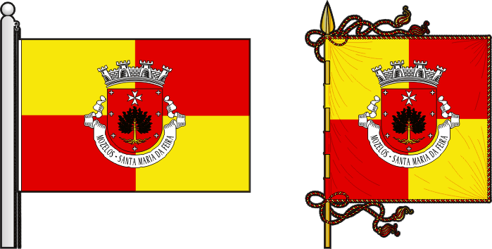Bandeira e estandarte da freguesia de Mozelos - Mozelos civil parish, flag and banner Bandeira e estandarte da freguesia de Mozelos - Mozelos civil parish, flag and banner