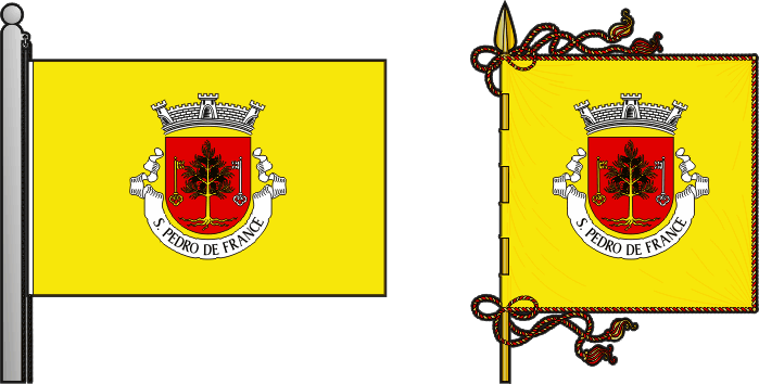Bandeira e estandarte da freguesia de São Pedro de France - São Pedro de France civil parish, flag and banner Bandeira e estandarte da freguesia de São Pedro de France - São Pedro de France civil parish, flag and banner