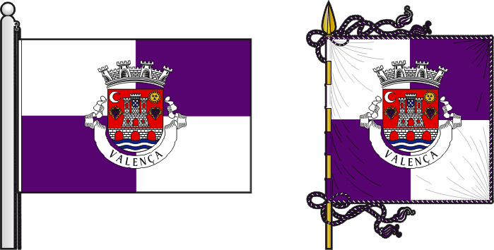 Bandeira e estandarte do Município de Valença - Valença municipal flag and banner Bandeira e estandarte do Município de Valença - Valença municipal flag and banner