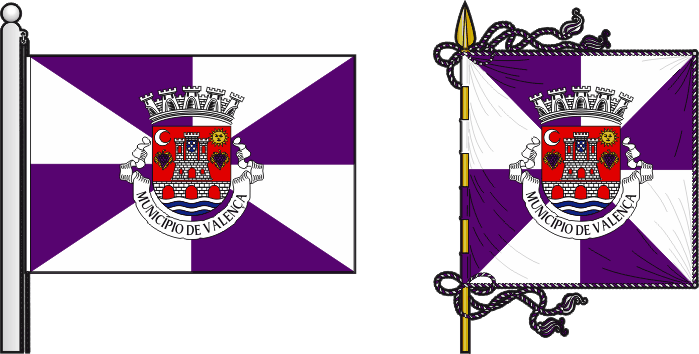 Bandeira e estandarte do Município de Valença - Valença municipal flag and banner Bandeira e estandarte do Município de Valença - Valença municipal flag and banner