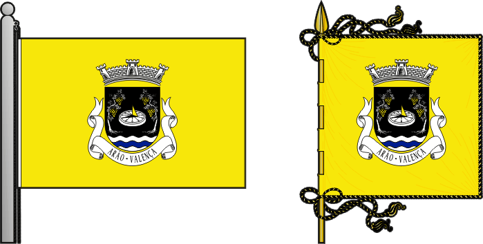 Bandeira e estandarte da antiga freguesia de Arão - Arão former civil parish, flag and banner