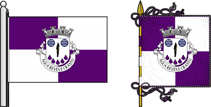 Bandeira e estandarte da freguesia de Água Revés e Crasto - Água Revés and Crasto civil parish, flag and banner