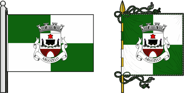 Bandeira e estandarte da freguesia de Argozelo - Argozelo civil parish, flag and banner Bandeira e estandarte da freguesia de Argozelo - Argozelo civil parish, flag and banner