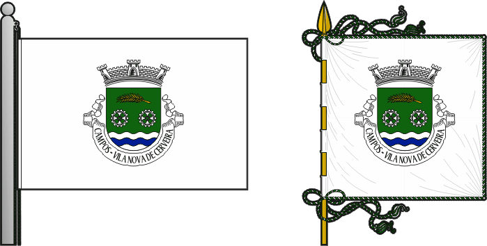 Bandeira e estandarte da antiga freguesia de Campos - Campos former civil parish, flag and banner