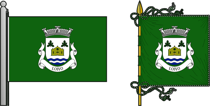 Bandeira e estandarte da freguesia de Loivo - Loivo civil parish, flag and banner Bandeira e estandarte da freguesia de Loivo - Loivo civil parish, flag and banner