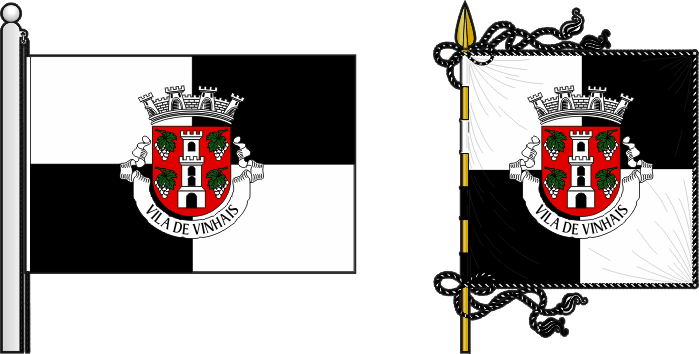 Bandeira e estandarte do município de Vinhais - Vinhais Municipality flag and banner Bandeira e estandarte do município de Vinhais - Vinhais Municipality flag and banner