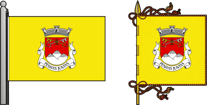 Bandeira e estandarte da freguesia de Penhas Juntas - Penhas Juntas civil parish, flag and banner