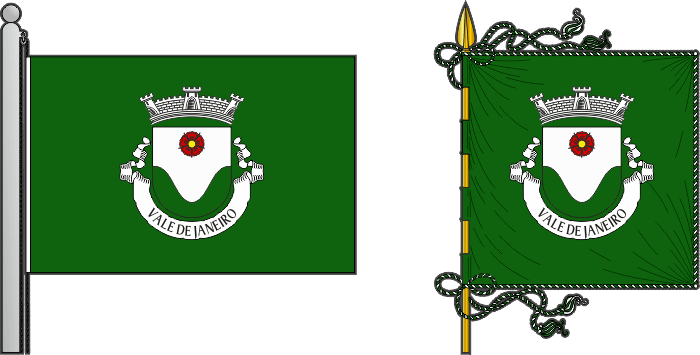 Bandeira e estandarte da antiga freguesia de Vale de Janeiro - Vale de Janeiro former civil parish, flag and banner Bandeira e estandarte da antiga freguesia de Vale de Janeiro - Vale de Janeiro former civil parish, flag and banner