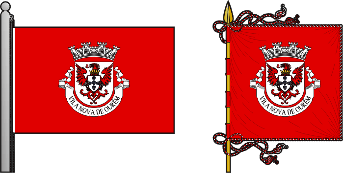 Bandeira e estandarte do Município de Ourém - Ourém municipal flag and banner Bandeira e estandarte do Município de Ourém - Ourém municipal flag and banner