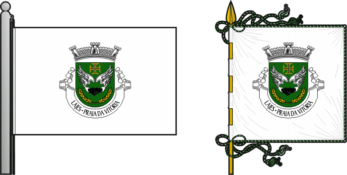 Bandeira e estandarte da freguesia de Lajes - Lajes civil parish, flag and banner Bandeira e estandarte da freguesia de Lajes - Lajes civil parish, flag and banner