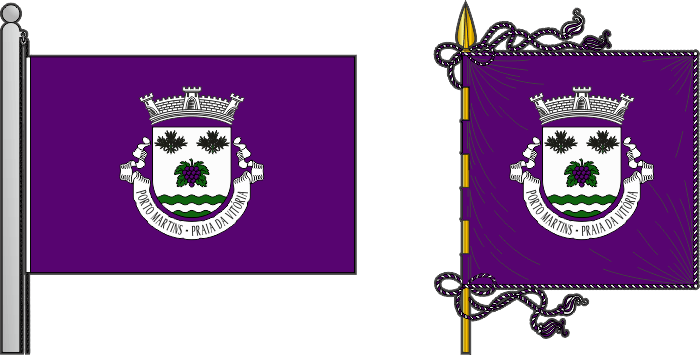 Bandeira e estandarte da freguesia de Porto Martins - Porto Martins civil parish, flag and banner